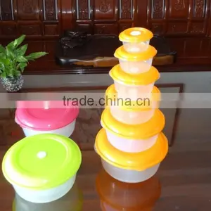 Popular 6 Pcs Set Round Plastic Food Storage Container thumbnail-3