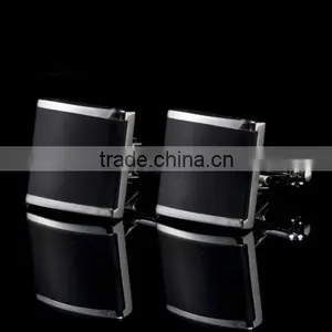 Men's Square Cufflinks Business Wedding Stainless Steel Gift Vintage Black thumbnail-1