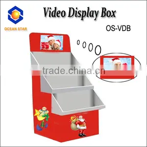 LCD Player Custom Retail Shelf Paper Cardboard LCD CARD Display Tray Promotion Box With LCD Playing thumbnail-1