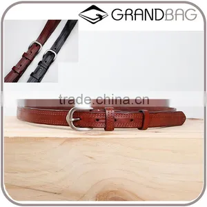 High Quality Black Genuine Cowhide Leather Slim and Adjustable Waist Belt for Women for Men thumbnail-1