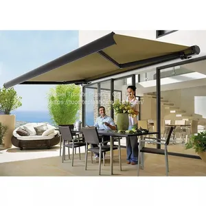 Full Cassette Automatic Retractable Roof Aulmnum Awning Arm Manual Retractable Sun Shade Patio Awning thumbnail-1