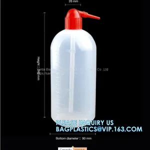 Custom Logo 250ml 500ml 1000ml Plastic Red Head Curved Mouth Cleaning Washing Bottle, Laboratory Supplies thumbnail-2