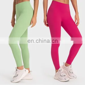 Top Selling Best Tiktok Hot High Waist Breathable Naked Yoga Gym Leggings Pants Workout Athletic Sports Wear Outfit For Women thumbnail-1