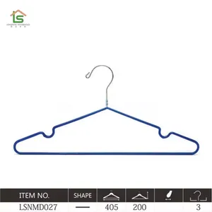 Factory Space Saving Metal PVC Dipped Wire Hangers Metal Hangers With Customized Color for Kids/ Women thumbnail-5