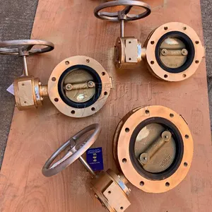 Bronze Center-type Turbine Butterfly Valve for Ballast Water Tank of Icebreaker Gb/t3036, With All-copper Valve Body and Butterfly Plate thumbnail-2