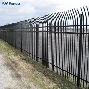 Galvanized Spear Top Steel Fence Cheap Wrought Iron Fence Panels for Sale thumbnail-1