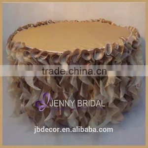 TS055E New Fancy Organza and Taffeta Curly Willow Wedding Table Skirting Quality Choice thumbnail-3
