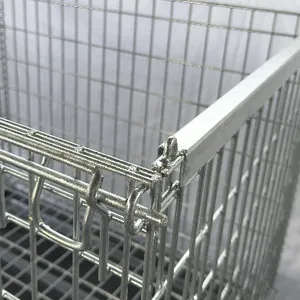 Foldable Wire Mesh Stillage Cage for Textile & Garment Factory, Fabric & Apparel Storage Container thumbnail-5