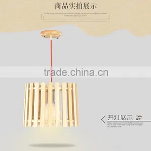 Wooden LED Pendant Light JK-8005B-06 Vintage Industrial Wood Lantern Pendant Lamp With Edison Bulb for Home/hallway thumbnail-5