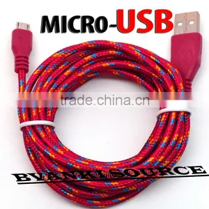 Steady and Durable 1m 2m 3m Braided Micro USB Cable Data Transfer and Power Charge for Micro USB Mobiles thumbnail-5