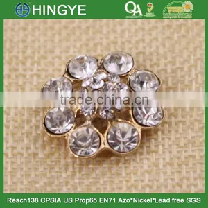 Gold Plating Wholesale Rhinestone Flower Button 15772-1 thumbnail-2
