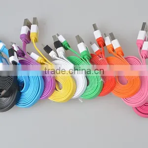 China Wholesale Flat Colored Micro Usb Cable With Mobile Phone thumbnail-4