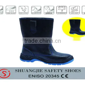 Oil Resistant Steel Toe Genuine Leather Safety Boots Pu Injection thumbnail-1