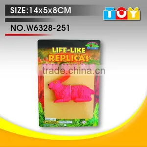 High Quality TPR Soft Rubber Rabbit Model With Card thumbnail-1
