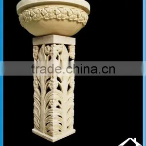 Sandstone Lamp Pillar Planter thumbnail-1