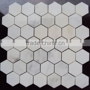 Popular Eastern White Marble Hexagon Mosaic Tiles on Sales thumbnail-1