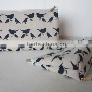 Personalized Birds Design Jute Cosmetic Bags thumbnail-1