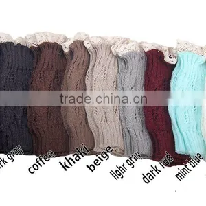 Trendy 2014 Winter Knit Lace Women Crochet Boot Cuffs thumbnail-1