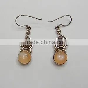 Moon Stone Silver Earrings thumbnail-1