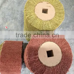 Square Hole Wire Drawing Polishing Wheel Flexible Abrasive Wheel thumbnail-2