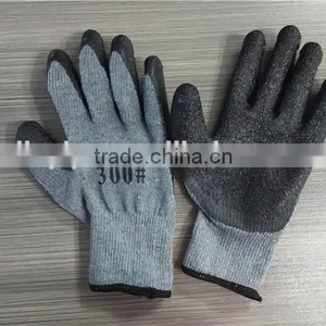 10 Gauge Cut Resistant Black Latex Coated Cotton Gloves With Wrinkle thumbnail-1