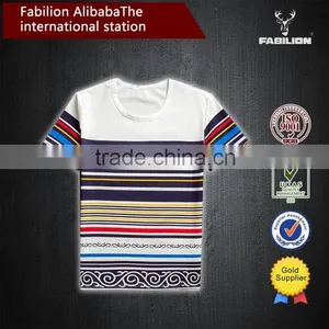The 2016 Summer Printed the New Men's Short Sleeve T-shirt for Colourful Stripe t Shirt thumbnail-2