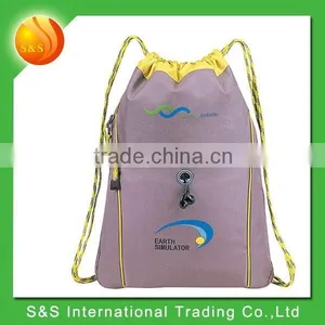 Unique Design Expandable Drawsrting Bag With Front CD Holder Pocket thumbnail-1