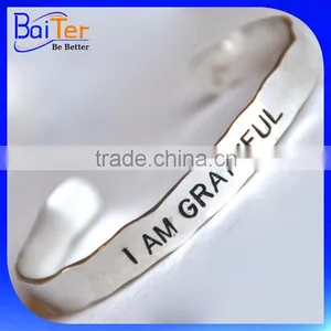 Custom Personalized Cuff Bracelet 925 Sterling Silver Engraved Bracelet thumbnail-5