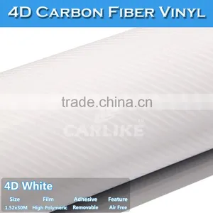 Trade Assurance 4D White Carbon Fiber Foil Vinyl Sticker Car Design thumbnail-3