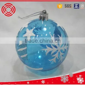 Promotional Lake Blue Transparent Plastic Christmas Ball for Tree Decoratrion thumbnail-3