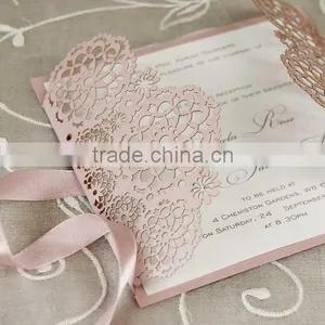 Intricate Floral Lace Filigree Laser Cut Gatefold Evening Wedding Invitation Handmade Personalized With Envelope Many Colours thumbnail-1