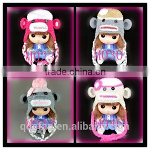 Monkey Pattern Fancy Crochet Baby Caps and Hats thumbnail-1