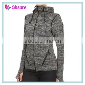 90% Nylon 10% Spandex Zipper up Yoga Jacket Sports Wear Gym Jacket thumbnail-3