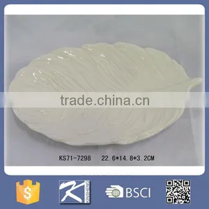 Porcelain White Feather Plates for Sale thumbnail-1