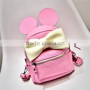 Mic-key Bow Beautiful Schoolbags Teenage High School Backpack for Girls thumbnail-3