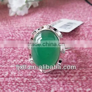 Hot Sale Newest Design 925 Sterling Silver Chrysoprase Gemstone Ring thumbnail-1