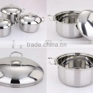24/26/28CM 6 Pcs Stainless Steel Broad-Edge Cookware Sets thumbnail-1