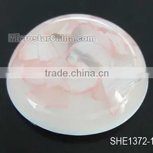 Pink Dichroic Round Shell Cabochon Beads thumbnail-1