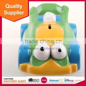 Hot Selling Car Shape Kids Piggy Bank Ceramic Money Box With Handle thumbnail-1