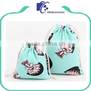 Print Cotton Drawstring Bags for Teenagers thumbnail-4