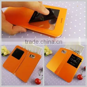 PU Leather Clutch Flip Clear Window Phone Purse Wallet for Samsung Galaxy s6 Edge Wholesale thumbnail-1