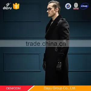 2016 High Quality Made in China Wholesale Price Oem Factory Casual Slim Fit Wool Mens Trench Coat Wool Long Overcoat thumbnail-5