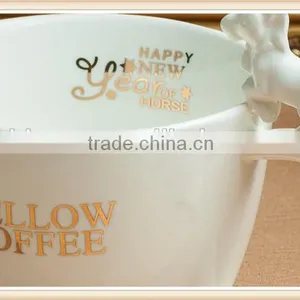 Ceramic New Year Mug in Horse Design Handle Mug thumbnail-3
