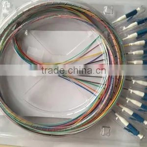 LC Single-mode 12core 1.5m High Ferrule Colorful Fiber Optic Bundle Pigtail thumbnail-1