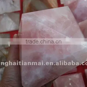 Crafted Large Size Pink Natural Crystal Pyramid thumbnail-1