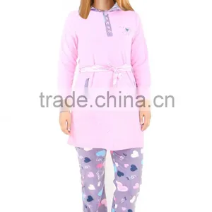 Kevince Women Polar Fleece Pyjamas Set Purple Heart 1000pcs up OEM Factory Directly thumbnail-1