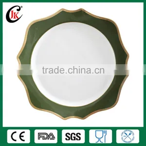 Elegant Rimmed Gold Ceramic Charger Plate for Wedding thumbnail-1