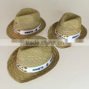 Wholesale Chinese Cheap Promotion Plain Custom Mens Narrow Brim Summer Natural Straw Cool Sun Hat thumbnail-5