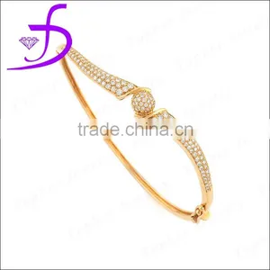 925 Silver Micro Pave Bangle Gold Plated Factory Direct Sale thumbnail-1