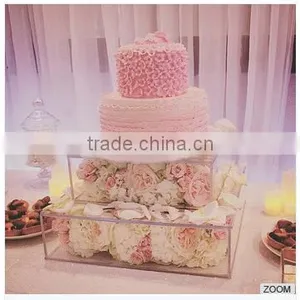 Clear Acrylic/ Lucite / Plexiglass Cake Display Stand Box With Removable Lids thumbnail-1